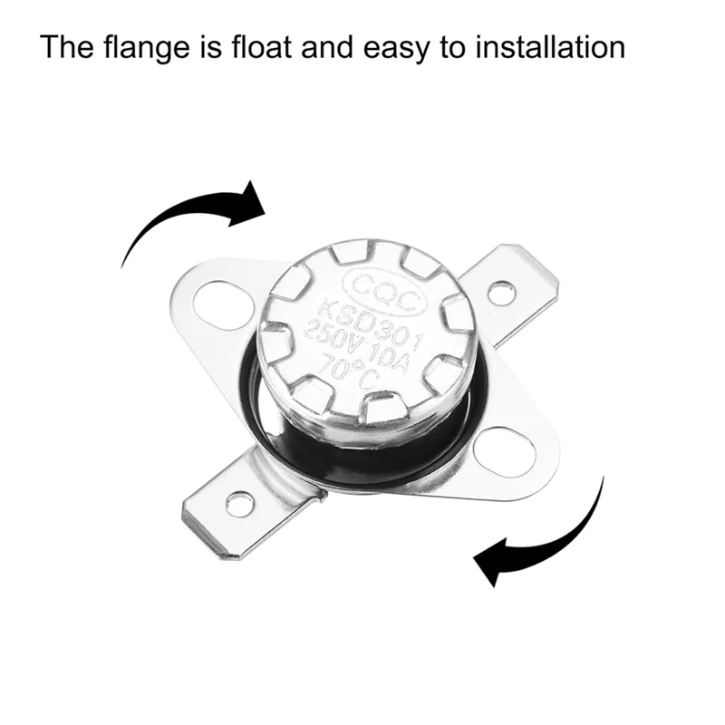 A05G-KSD301 10 шт. Термостат 70 °   C/158 °   F 10A нормально закрытый N. C регулируемый защелкивающийся дисковый переключатель температуры для микроволновой печи, духовки