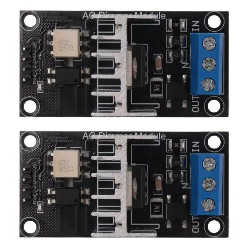 

Hot Trend-2X AC Dimmer Module AC Light Lamp Dimming And Motor Dimmer Module 1 Channel 3.3V/5V Logic 4 8A-400V