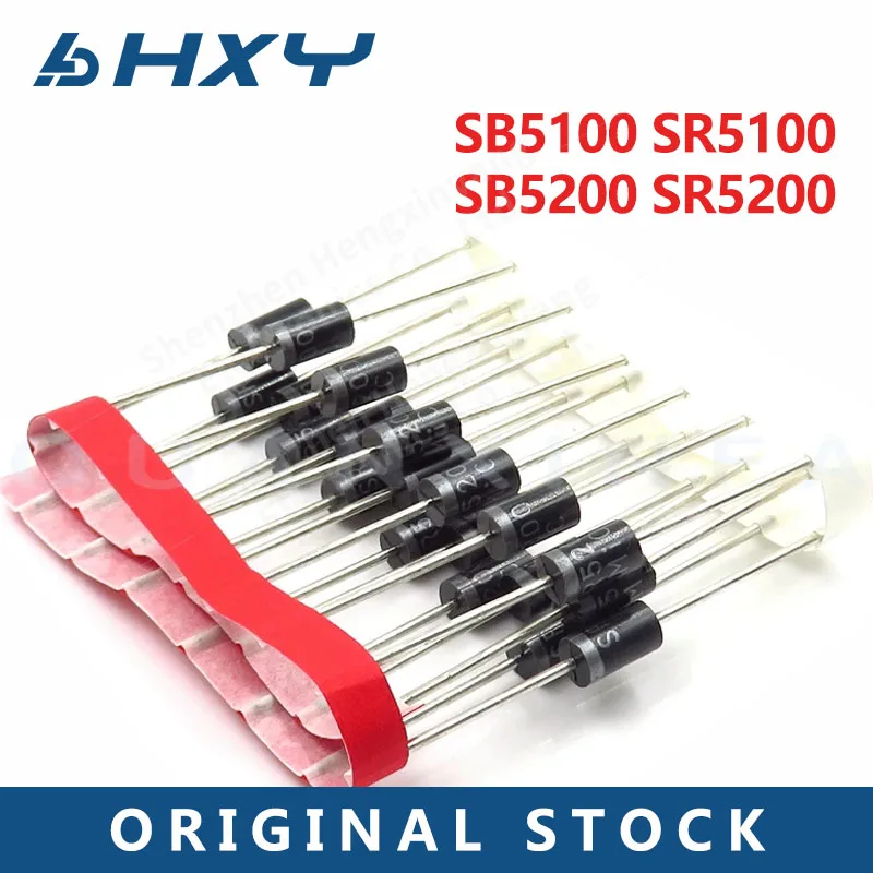 20PCS SR5100 SB5100 5A100V SR5200 SB5200 5A/200V Schottky diodes