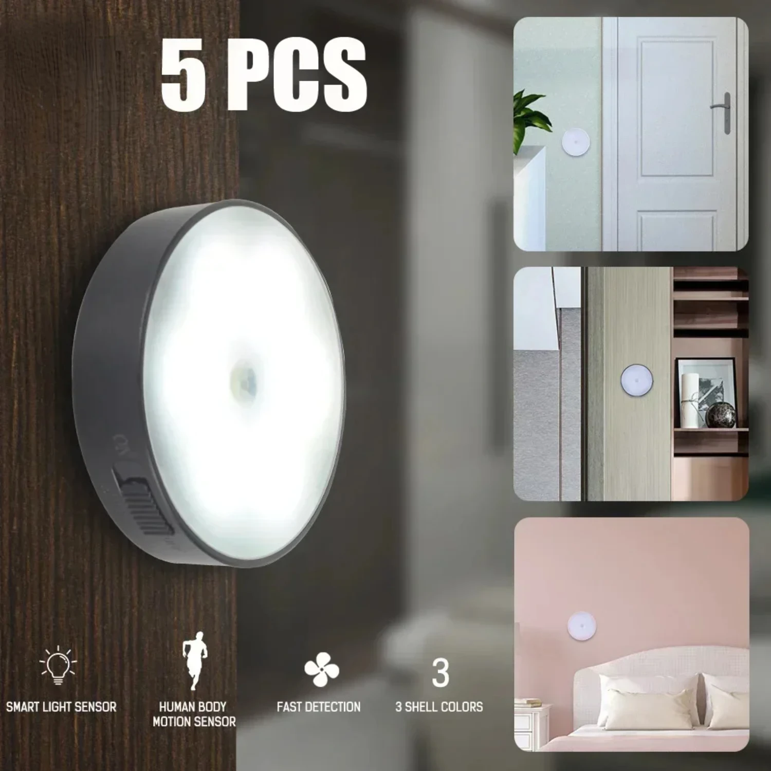 Nuova luce notturna a LED con sensore di movimento PIR ricaricabile USB armadio da cucina lampada da notte decorazione della camera da letto