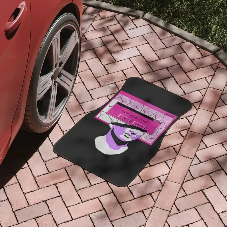 Vaporwave car floor mat, harajuku, cute car accessories for teens, japanese, colorful, cyberpunk, futuristic, apollo statue, gre