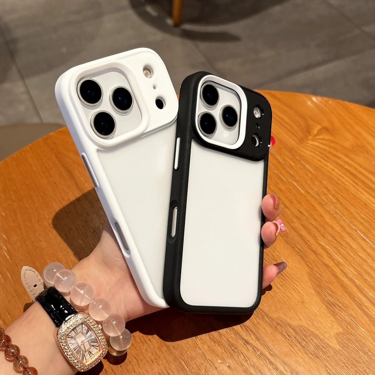 Luxo fosco claro armadura caso à prova de choque para iphone 17 ar 16 15 14 13 12 mini 11 pro max 7 8 plus fosco pára-choques duro pc capa