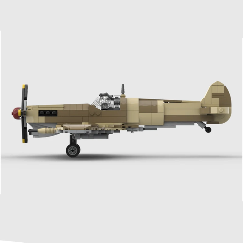 supermarine spitfire low wing fire breather shrew bricks british fighter aircraft blocks royal allied  WW2 WWII jet airplane moc