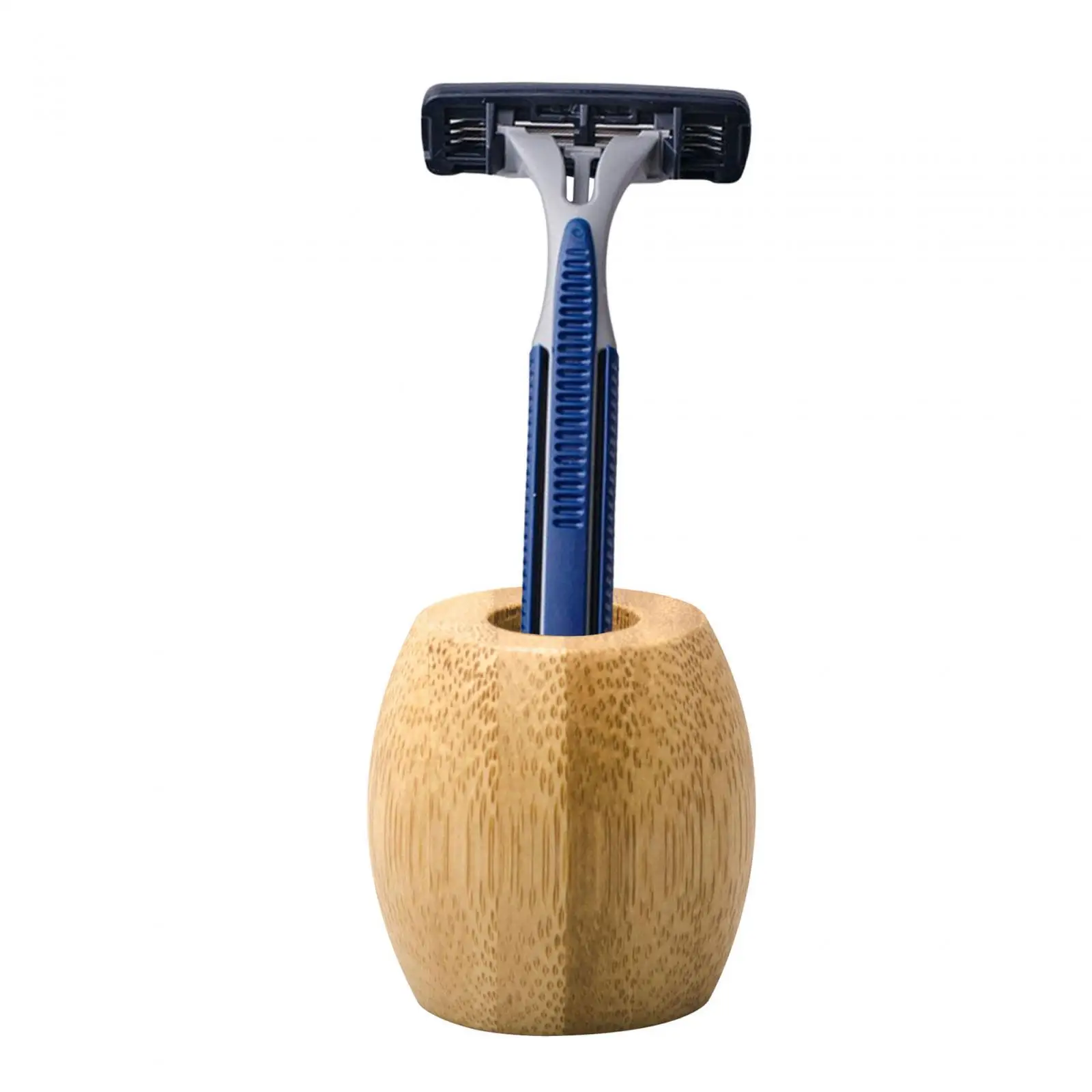 حامل شفرة حلاقة صغير محمول من الخيزران، حامل ماكينة حلاقة يدوي قابل للتعديل لتنظيم الحمام المنزلي في الفندق