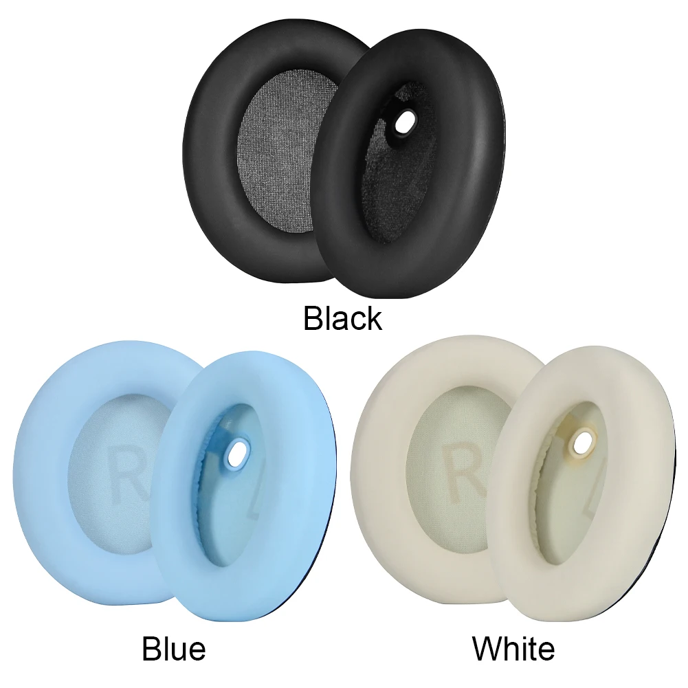 1Pair Replacement Ear Cushion Memory Foam Earmuff Protein Leather Headset Ear Cushions for Anker Soundcore Space One Headphones