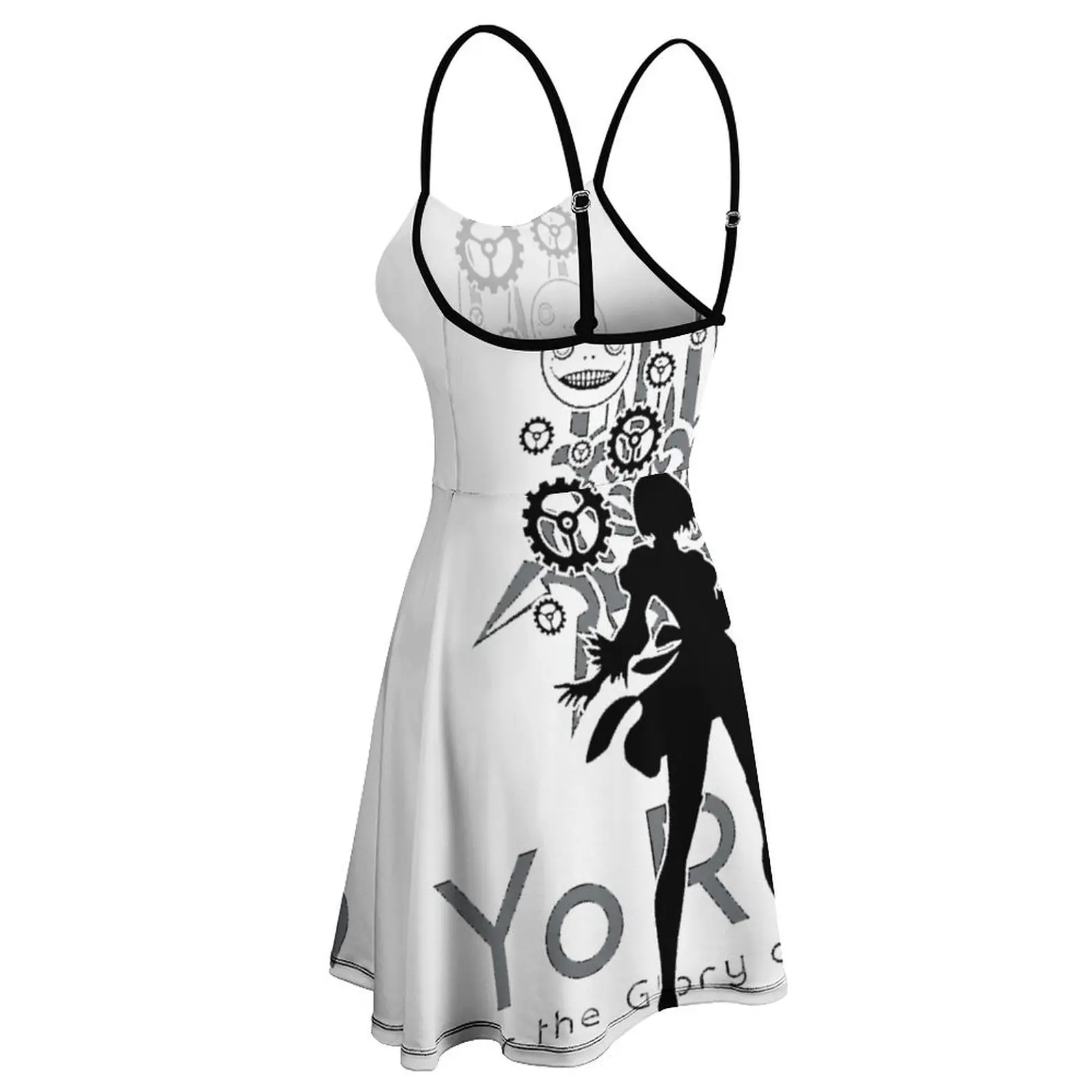 Sexy NieR Automata 2B YoRHa Consolador para Mulheres, Vestido Sling, Festas Casuais, Vestidos de Vestido Feminino, Qualidade Superior