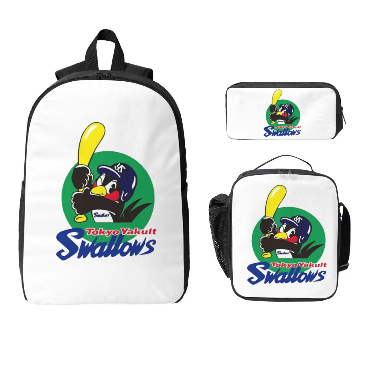 Tokyo Yakult Swallows Backpack Student Boys Girls BookBag School Bag Laptop Shoulder Bags 3ps Insulated Lunch Bag Pencil Case