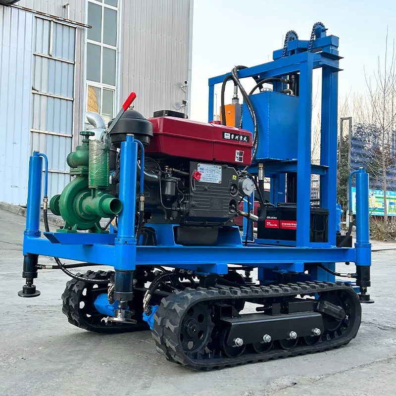 Customized Small  Portable 100m 200m Crawler Deep Well Drilling Rig Machine Mud Pump Exploration Shllow Well Drilling Rig