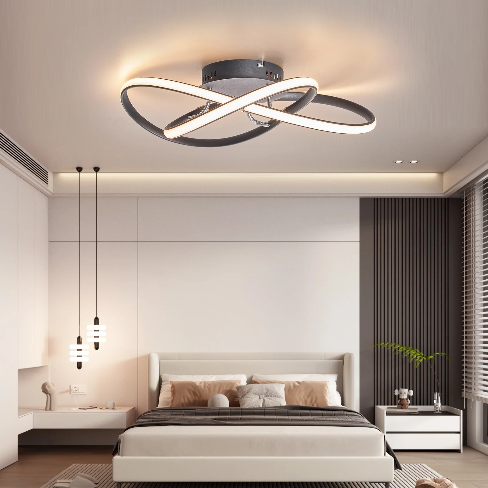 Plafoniere a led moderne classiche calde per soggiorno camera da letto sala studio lampada da soffitto per interni Smart Home Alexa nero/cromo/oro