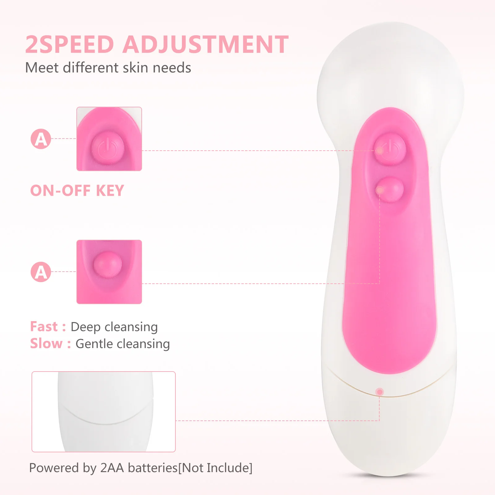 

6 Heads Waterproof Facial Brush Set 360 Rotation Pore Cleaning Tool Deep Face Washing Brush Electric Facial Cleansing Device