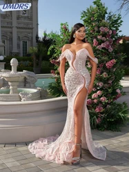 Graceful Off The Shoulder Prom Dress Sequined Pearls Cocktail Dresses Luxury Mermaid Long Evening Gown Customized Robe De Mariée