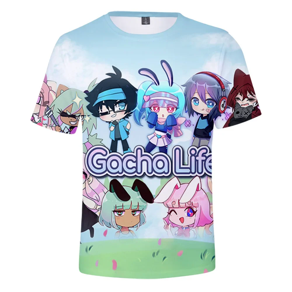 New Game Gacha Life 3D Print T-shirt Men Women Summer Cute Fashion Casual T Shirt Cartoon Anime Harajuku Streetwear Tops