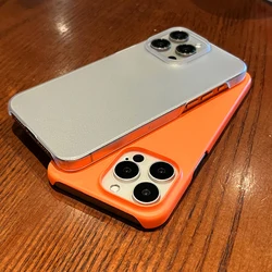 Luxury Solid Color Ultra Thin Case For iPhone 16 15 14 Plus 13 Mini Pro Max Matte Hard Back Cover Matte Half-wrapped PC Shell