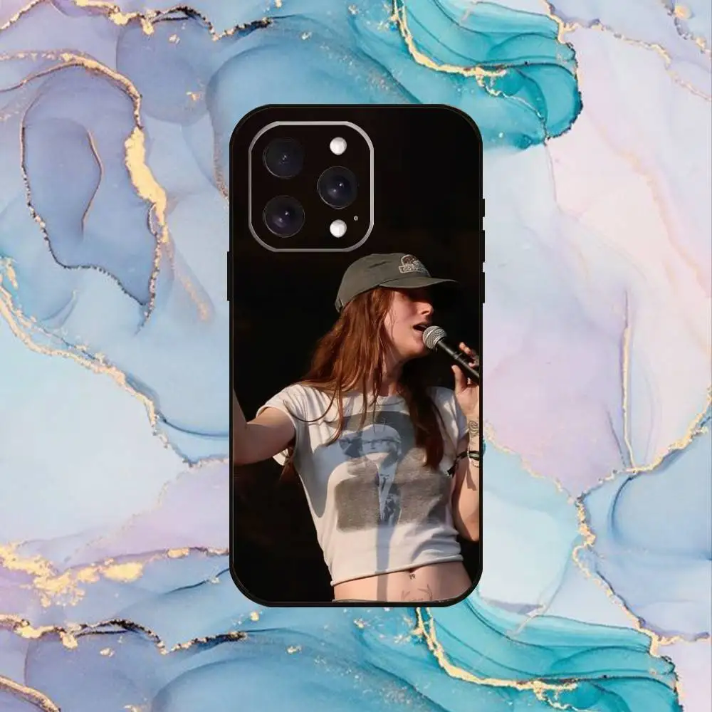 歌手E-エセル・ケイン iPhone17、16、15、14、13、12、11 Plus、Pro Max用ソフトブラックカバー携帯ケース