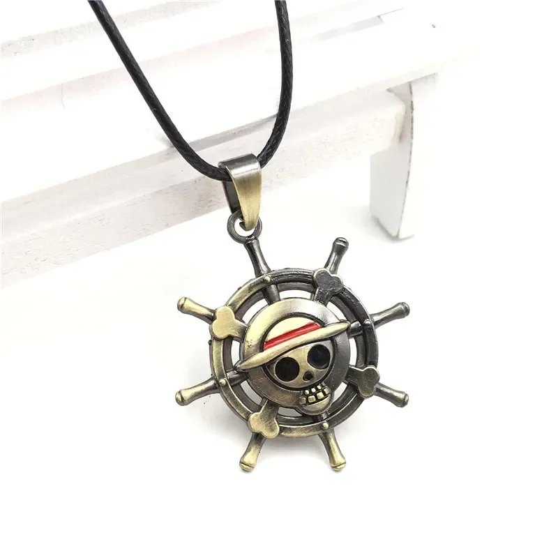 Anime Necklace Ace Pendant Chain Choker Hat Rudder Logo Alloy Necklaces Accessories Cosplay Nice Gift