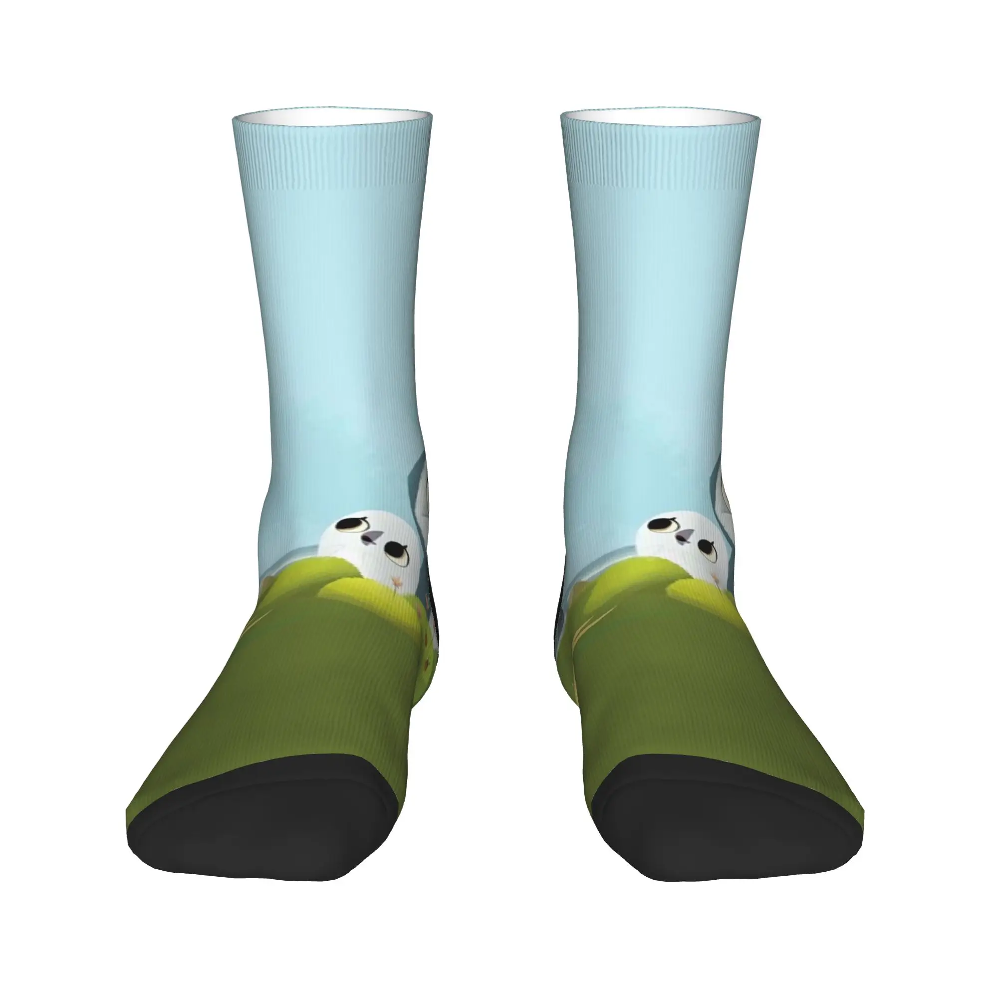 جوارب Puffins Rocks جوارب جرافيك مضادة للعرق للجنسين جوارب رجالية متوسطة ناعمة للخريف جوارب تسلق كاواي