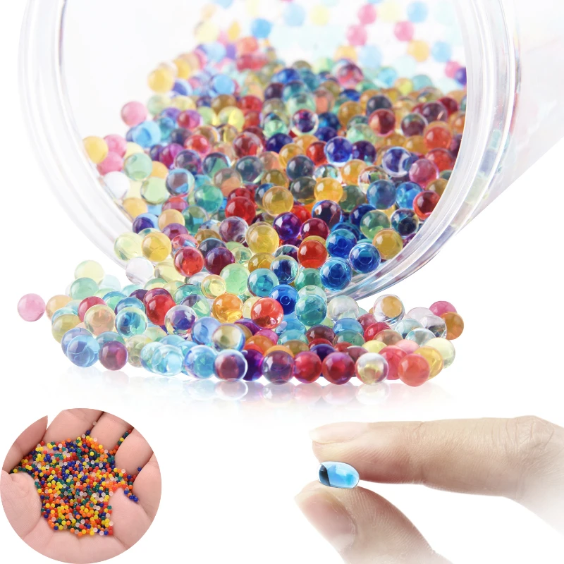 

10000pcs Hydrogel Water Balls 1cm Elastic Polymer Water Beads Growing Crystal Soil Vase Fillers Decoration Bio Gel Orbiz Pearls