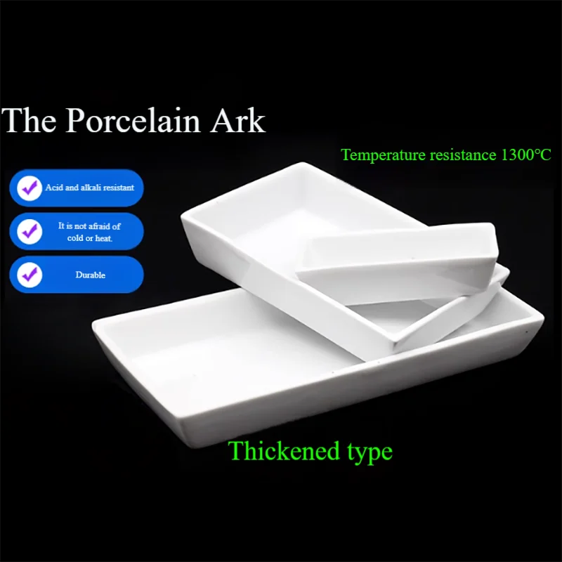 

1Pcs Rectangular porcelain ark gray dish 60*30 90*60 120*60mm high temperature resistant porcelain boat burning boat experiment