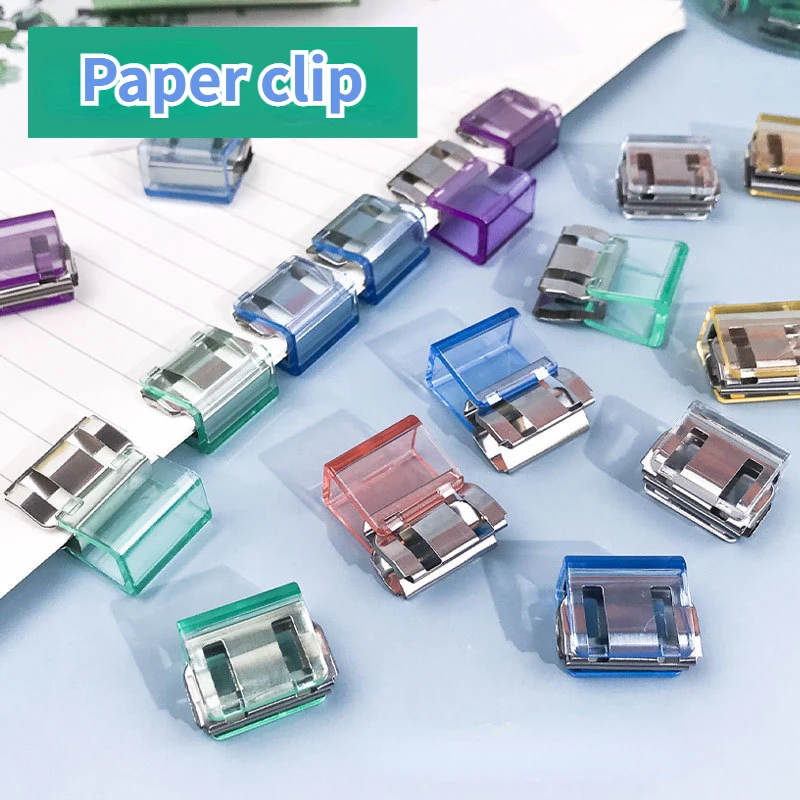 

5/10pcs translucent color Clips Metal Binder clip Document Paper Clip Office Supplies Binding Securing Clips school stationery