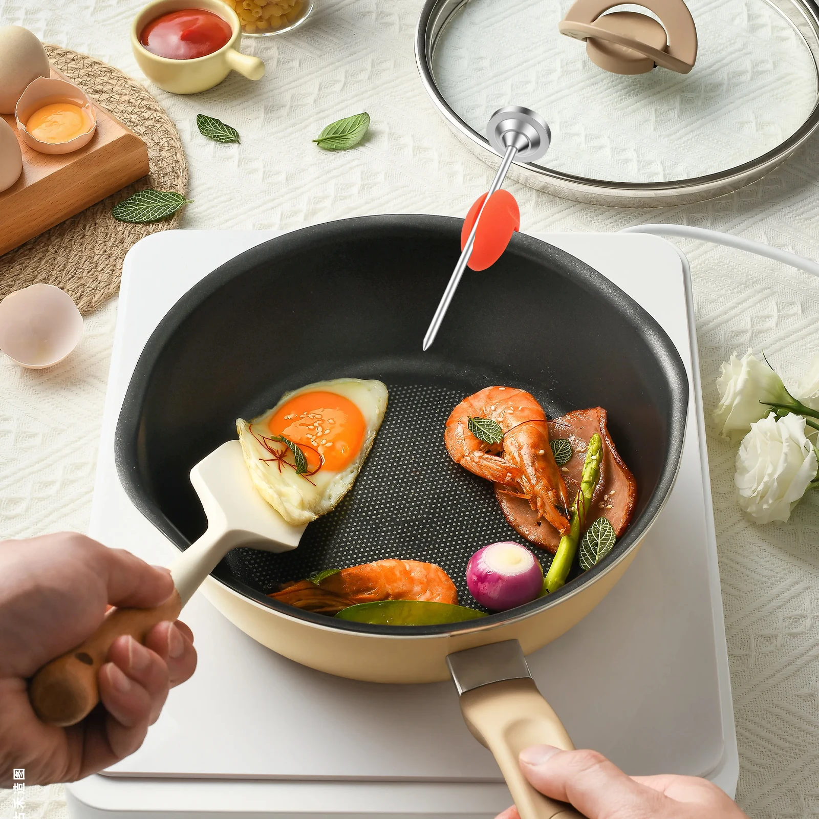 

Silicone Thermometer Pot Clip Holders Universal Temp Probe Clips Grilling Accessories For Candy Making Bbq
