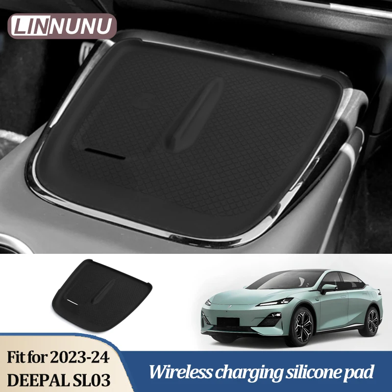 Linnunu Fit for Changan Deepal Sl03 2023-2024 Accesorios Para Auto Central Control Wireless Charging Silicone Pad Car Central Protective Pad Dustproof Pad Anti-Slip Pad Car Interior Decoration