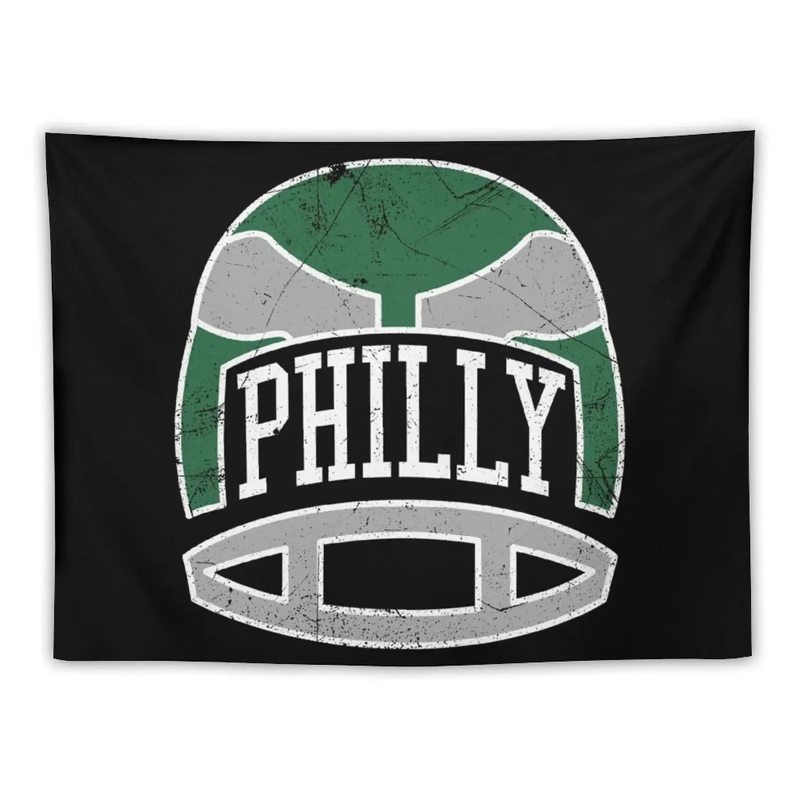 Philly Retro Helmet - Black Tapestry Home Supplies Room Decoration Aesthetic Bedroom Decoration Living Room Decoration Tapestry