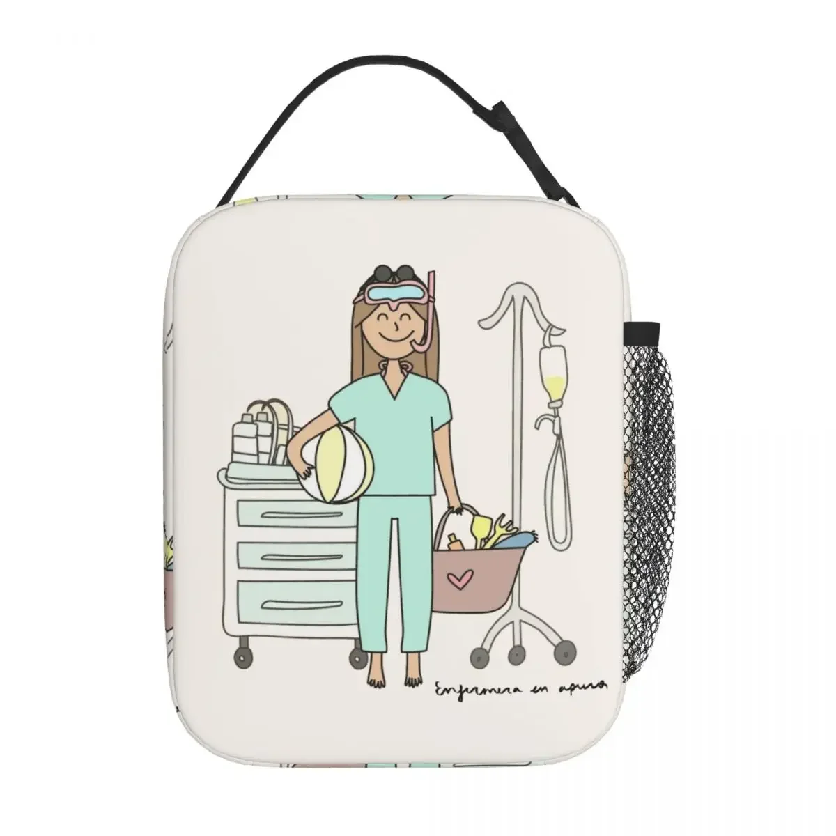 

doctor nurse Enfermera En Apuros Merch Insulated Lunch Bags For Office Food Storage Bag Reusable Thermal Cooler Lunch Boxes