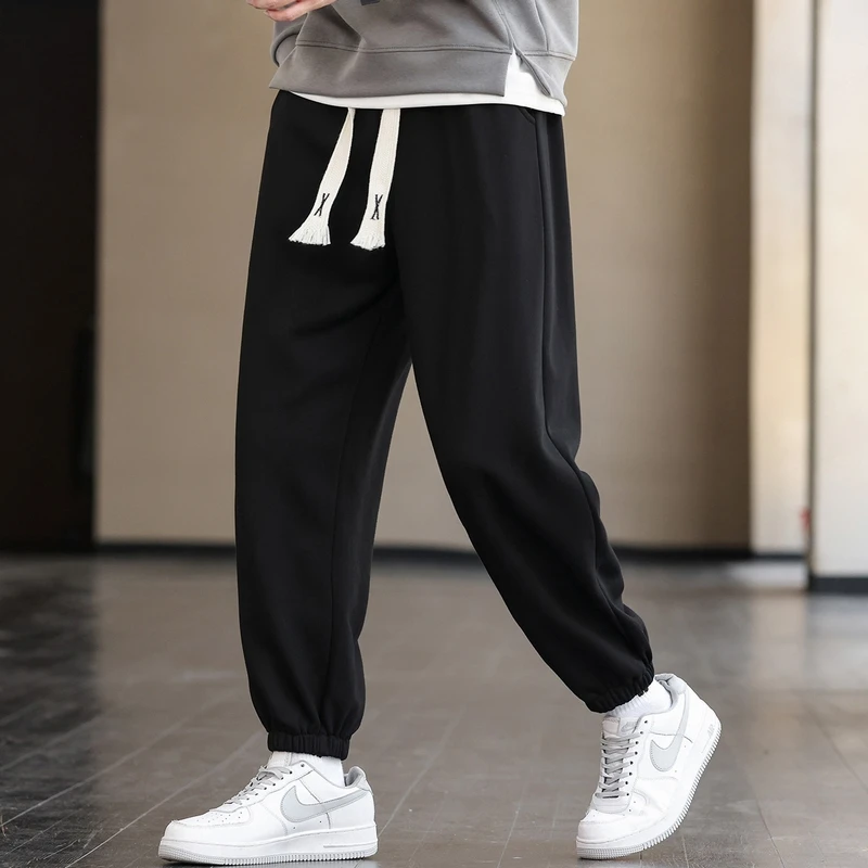 

2024 New Autumn Casual Pants Men's Drawstring Long Pant Men's Nine Minute Sports Baggy Streetwear