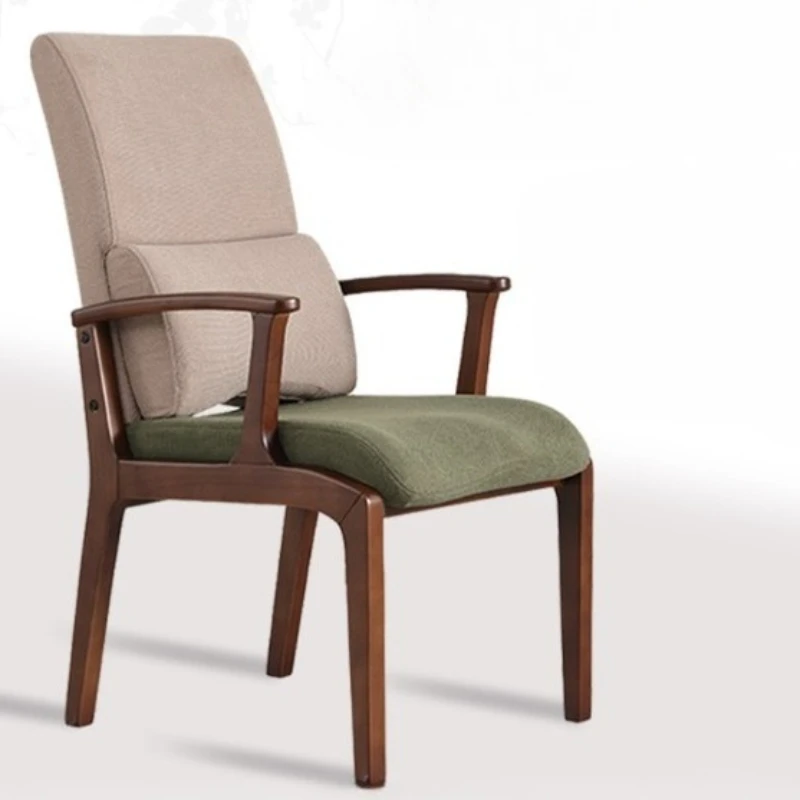 

Elderly chair, solid wood armrest dining chair, sedentary and comfortable high back chair in home study