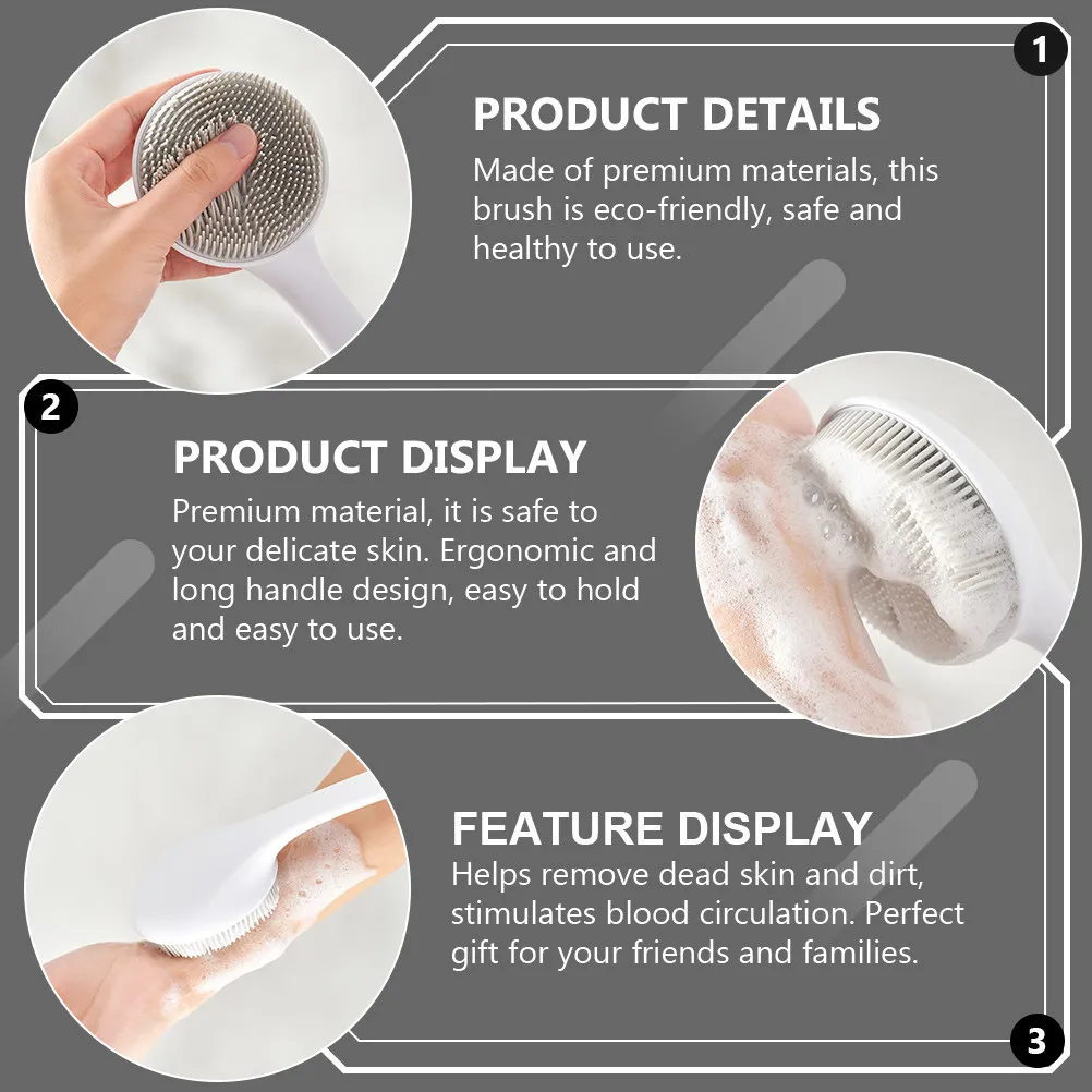 

1Pcs Bath Brush Adults Back Cleaning Scrubber Long Handle Exfoliating Body Brush Soft Skin Shower Bathing Accessories