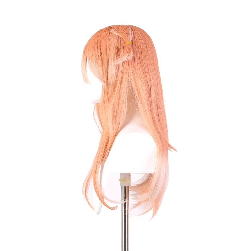 原神 Xiangfei オレンジとピンクがかった白のグラデーションハイライト付きミディアムレングスコスプレウィッグ高温耐性シルク
