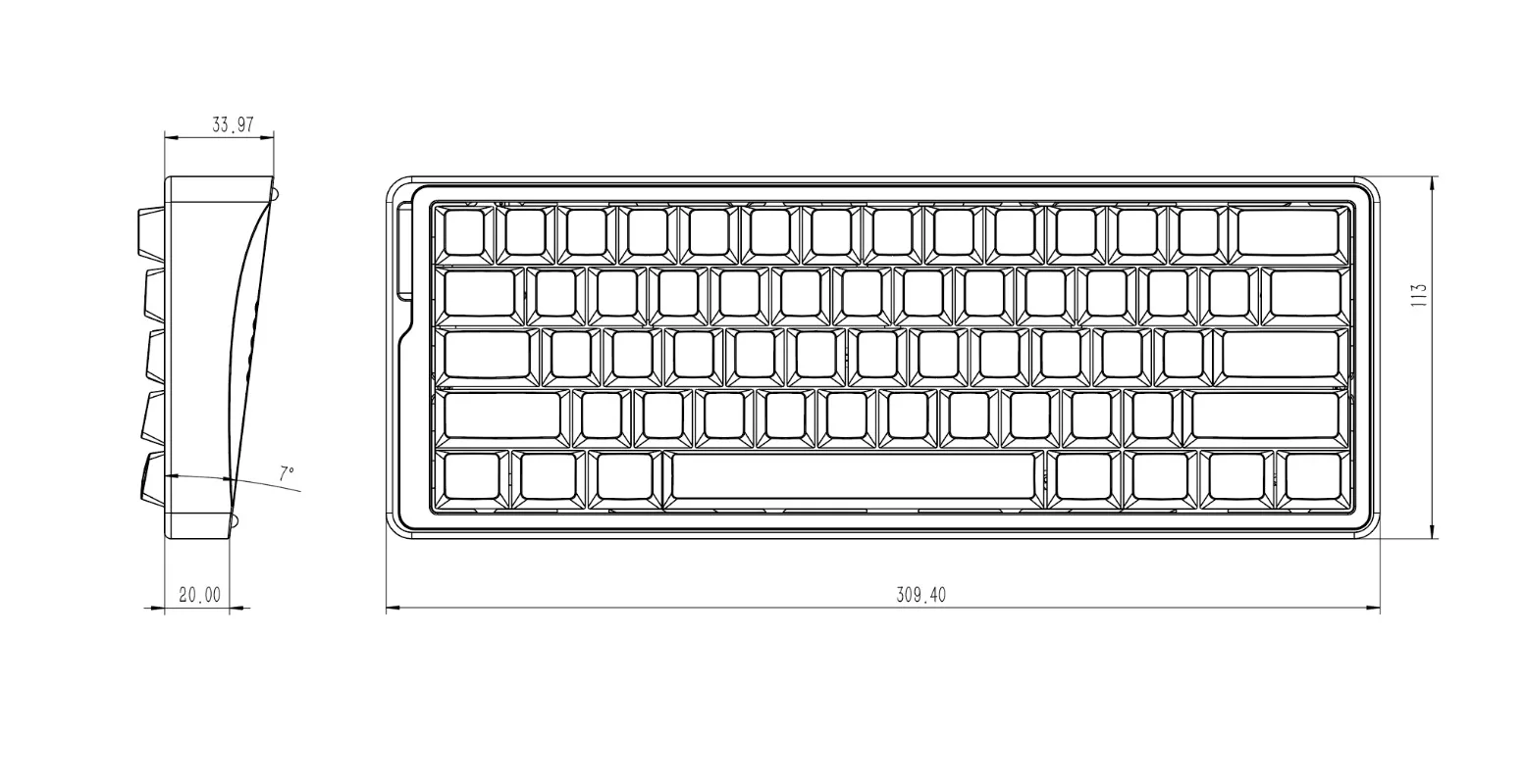 Casing Folw60 60% dengan Keyboard Switch Magnetik, Casing Aluminium Alloy dengan Gasket TOP Shell untuk Keyboard Mekanik wooting/GH60, Dekorasi