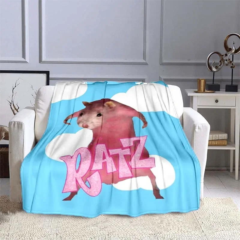 

RATZ Pink Meme Funny Mouse Blankets Soft Cozy Flannel Blanket Throw Blanket for Living Room Bedroom Bed Sofa Blanket Gift