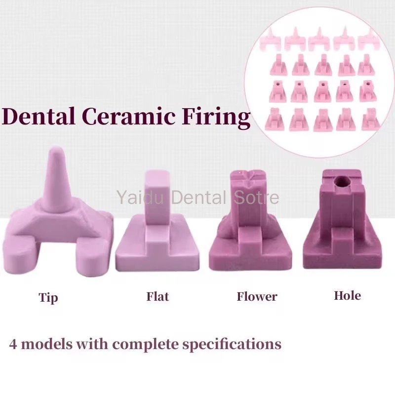 30 Uds. De clavijas dentales de cerámica rosa para laboratorio Dental para corona de porcelana única, bandeja para horno, herramienta Ceramist