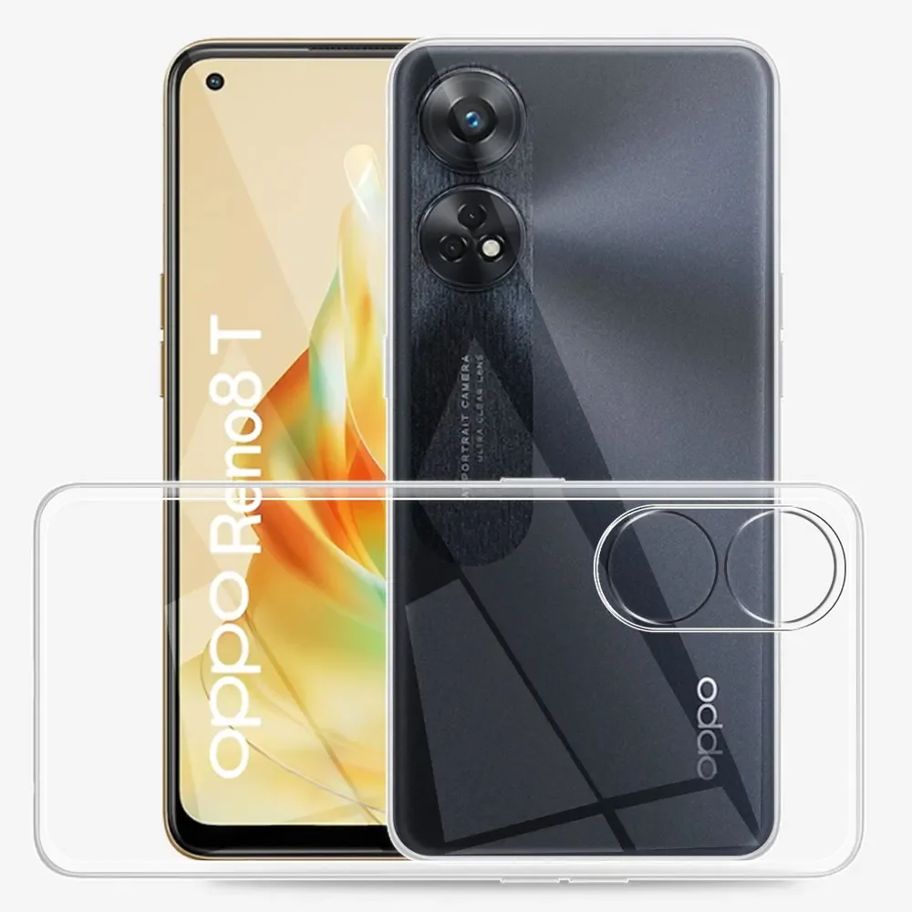 Funda de silicona transparente para OPPO Reno 8T 5G, carcasa de TPU suave para OPPO Reno 8T 4G, Funda transparente para OPPO Reno 8T 4G 5G