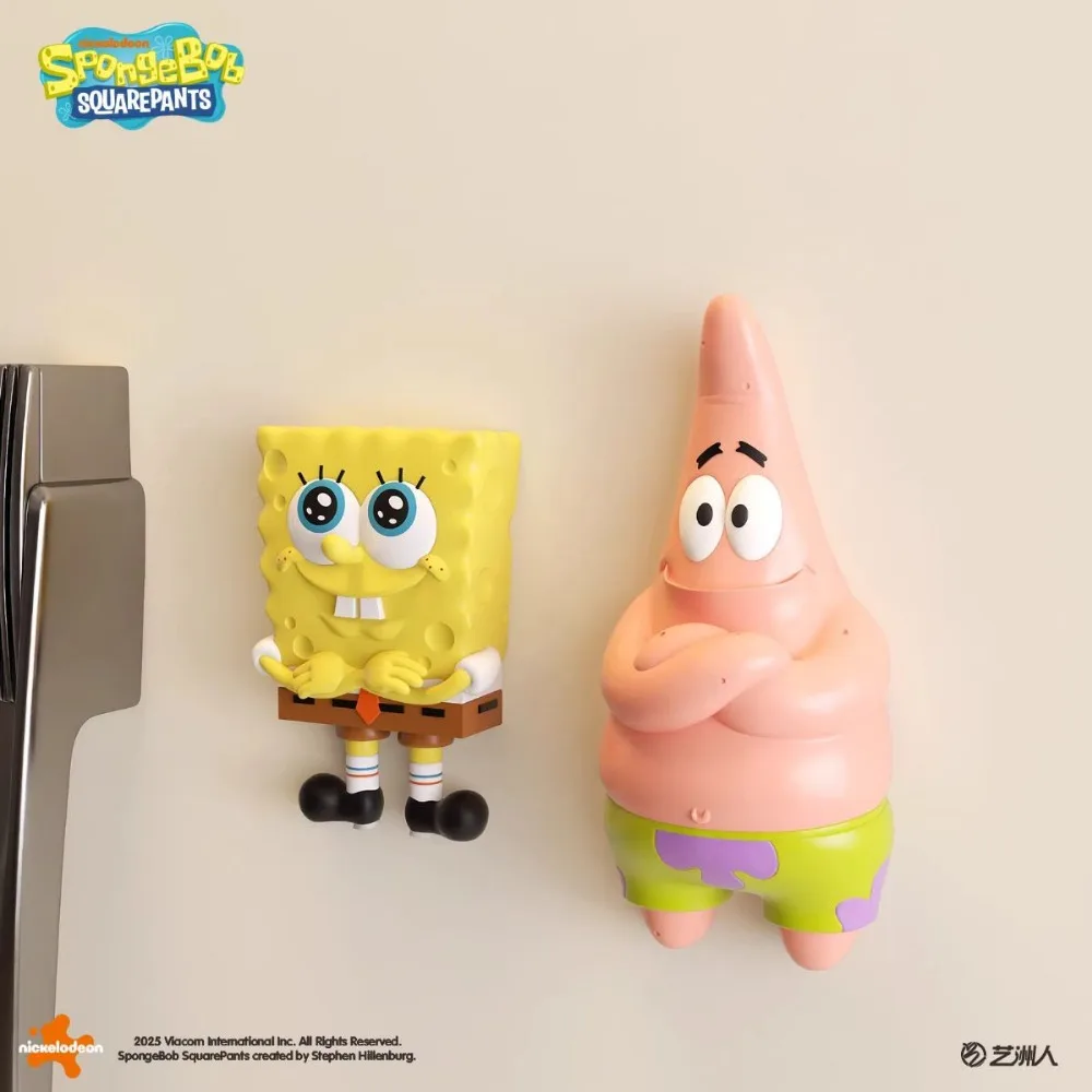 SpongeBob SquarePants Patrick Star Adesivi creativi per frigorifero Ornamenti decorativi laterali Simpatici adesivi per interruttori magnetici 3D giocattolo