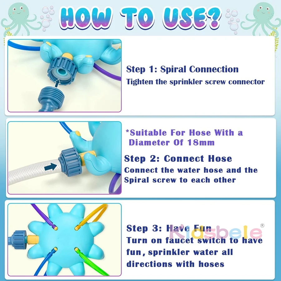 Octopus Sprinklers Water Toy Children's Outdoor Water Sprinkler Children Summer Water Toy for Lawn Garden For Children