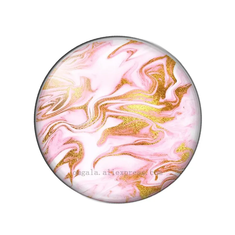 Złoty różowy Immation Stone Texture Patterns 12mm/18mm/20mm/25mm Okrągły szklany kaboszon fotograficzny demo płaski tył Dokonywanie ustaleń — zdjęcie 4