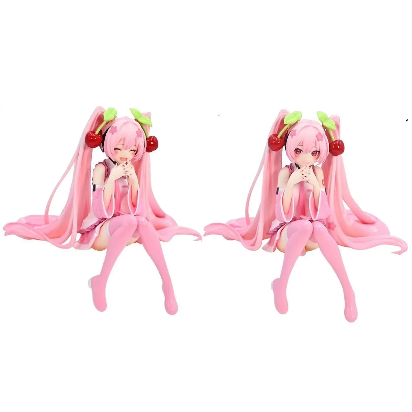 Sakura Hatsune Miku Noodle Stopper Style Figure Pink Cherry Outfit with Cherry Hair Accessories High-Quality Collectible Model