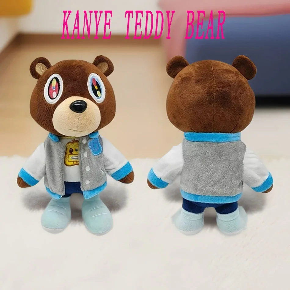 New Kawaii Kanye Dropout Bear Teddy Bear plush Toys Kanye WestGraduation Soft Stuffed Home Room Decor Birthday Gift 1/4pcs 26cm