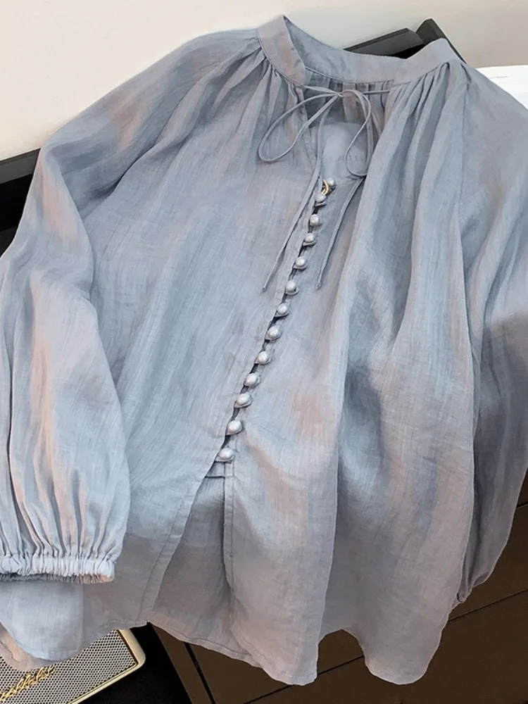 Retro coreano sle linho aberto cardigan feminino longo sve irt com bule outono agasalhos gola furador com cinto linha de algodão...