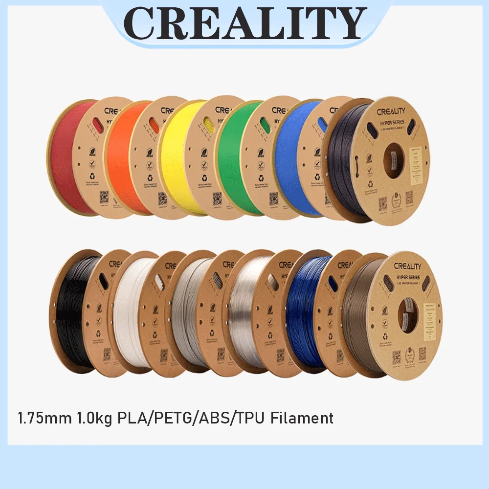 

Официальный филамент Creality для 3D-принтеров, 1.75 мм, 1.0 кг, различные материалы (PLA/PETG/ABS/TPU), разнообразие цветов для 3D-печати