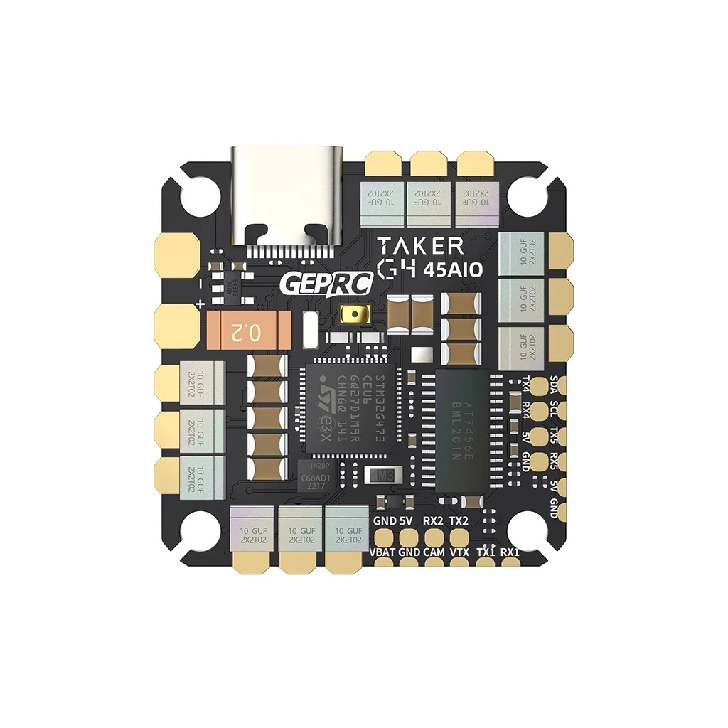 

GEPRC TAKER-G4 45A AIO G473 Flight Controller 45A 4in1 ESC 2-6S LiPo for FPV Toothpick Cinewhoop Drone