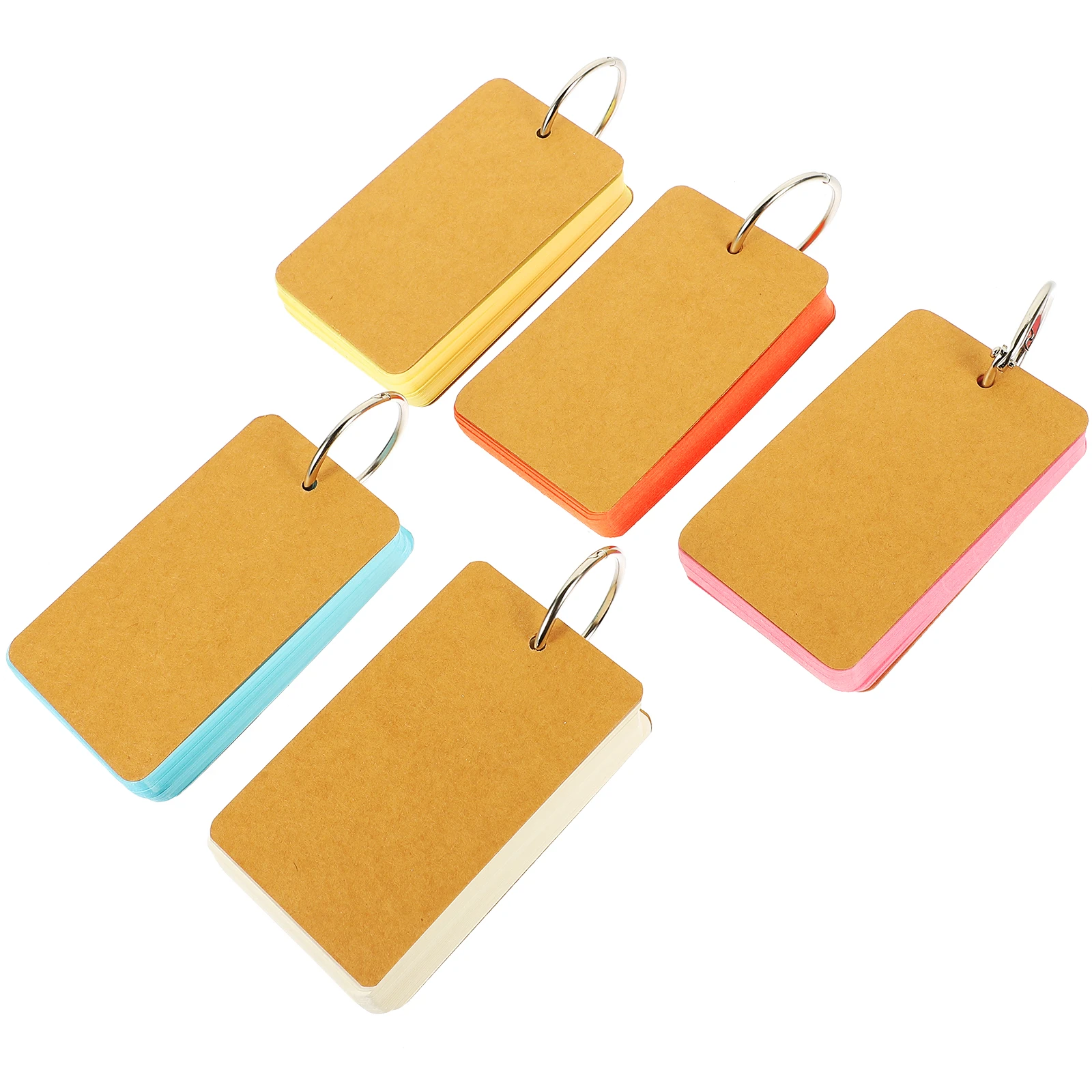 

5 Books Word Card Memory Cards Portable Flashcards for Studying Notepads Metal Binder Learning Students Travel Office