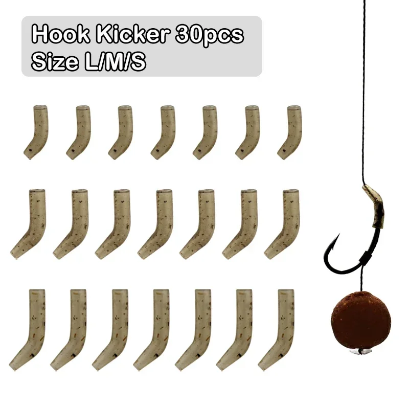 

30 Pieces Carp Fishing Hook Sleeve Hair Rig Line Aligner Sleeves D Rig Kickers Hooks Carp Fishing Accessories Tackle