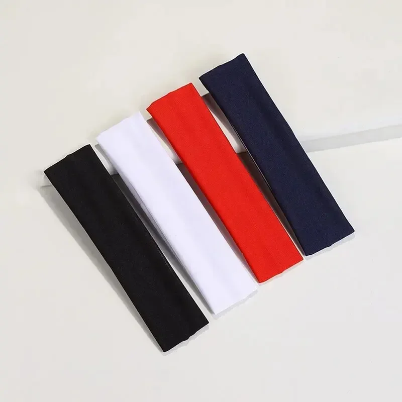 4PCS Solid Color Elastic Sports Headbands for Yoga