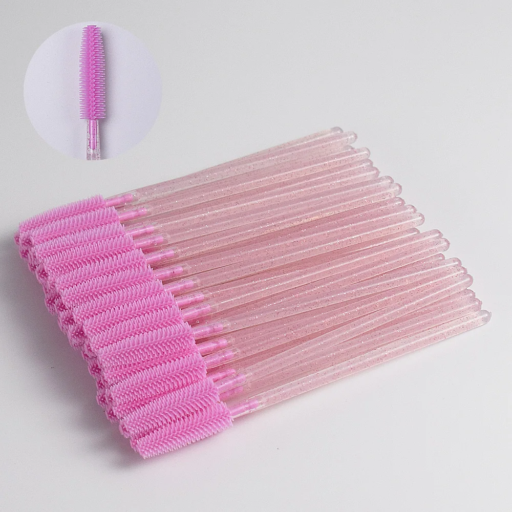 50 Cosmetic False Eyelashes Silicone Eyelash Brush Repeated Many Times Female Eyelash Lengthening Professional Beauty Tool