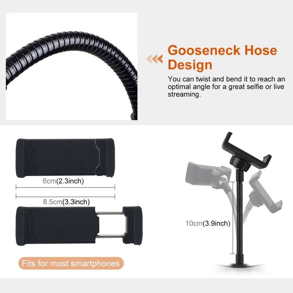 Светодиодное кольцо для селфи PULUZ, 10,2 дюйма, со штативом