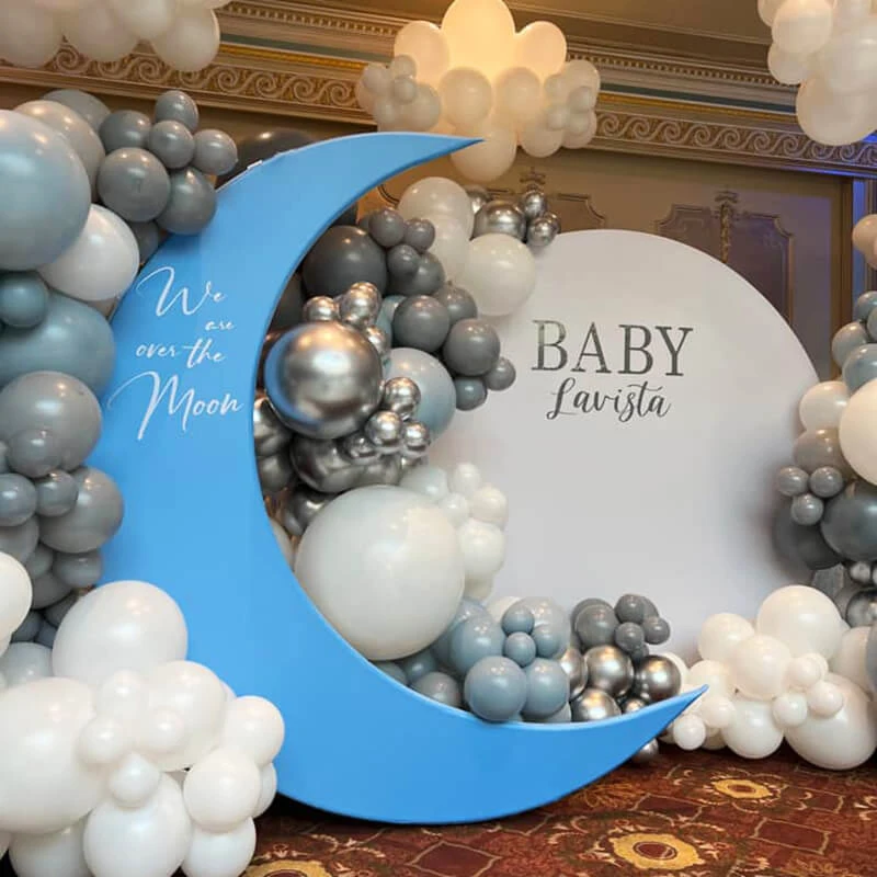 Moon Shape Backdrop Stand 7.2ft, Sturdy and Durable for Baby Showers, Wedding Decorations, Birthday Party Backdrop Frames