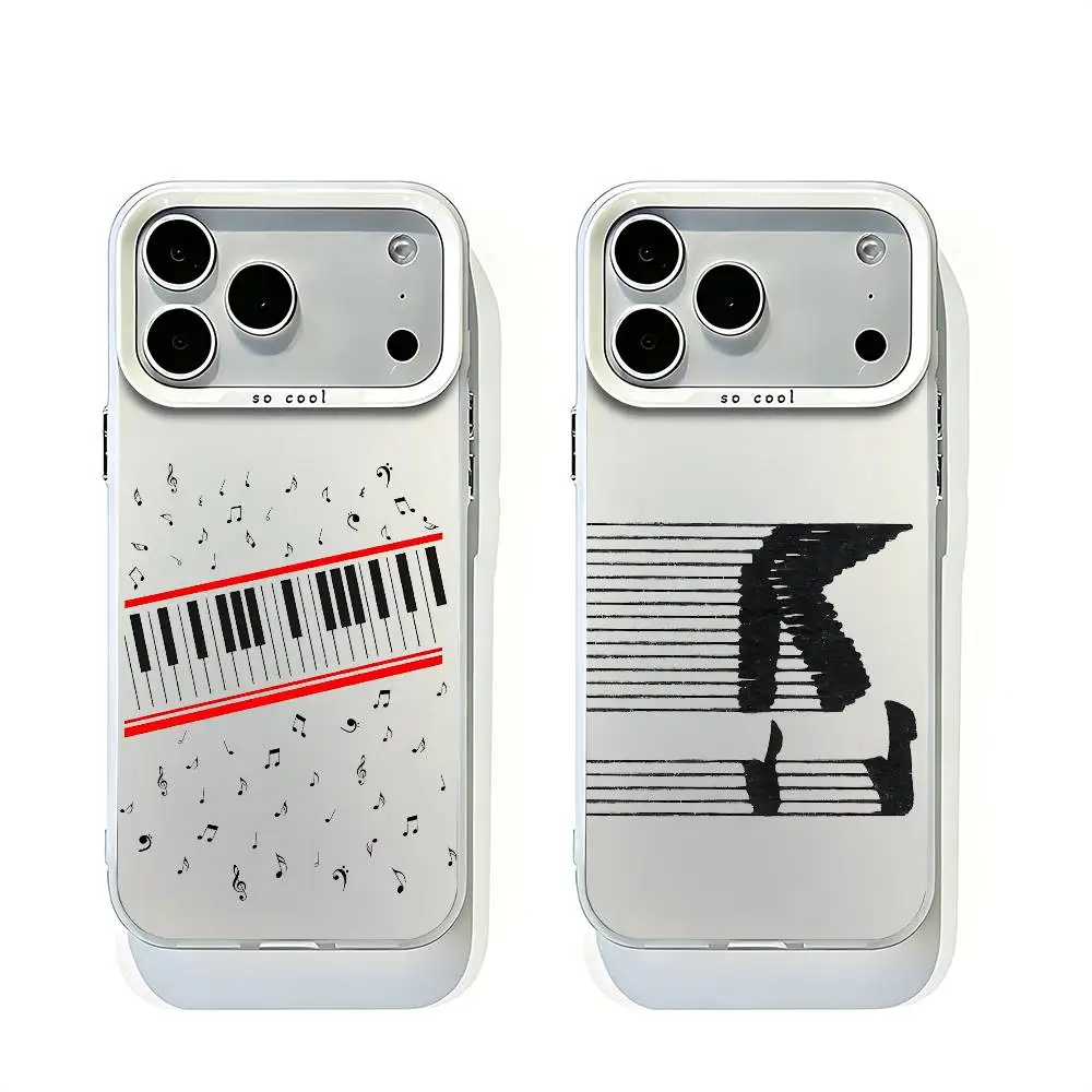

Piano Beat It White Matte Bumper Cover For iPhone 17 16 15 14 13 12 11 Pro Max Large Camera Hole Case